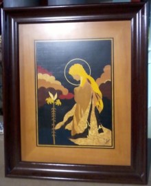 CUADRO TARACEADO VIRGEN REZANDO